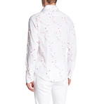 Cherry Blossom Roll Up Linen Shirt // White (XL)