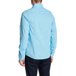 Classic Roll Up Linen Shirt // Aqua (M)