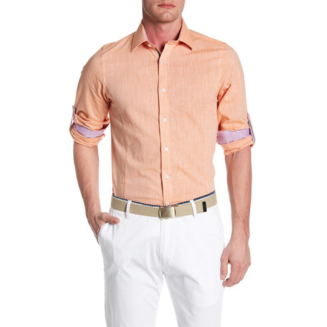 Classic Roll Up Linen Shirt // Orange (XS)