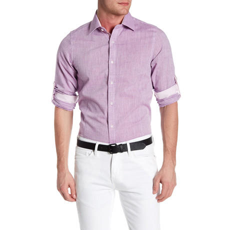 Classic Roll Up Linen Shirt // Lavender (S)