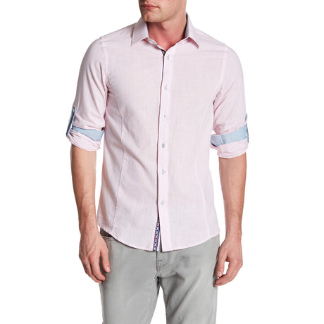 Classic Roll Up Linen Shirt // Pink (L)