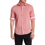 Classic Roll Up Linen Shirt // Red (3XL)