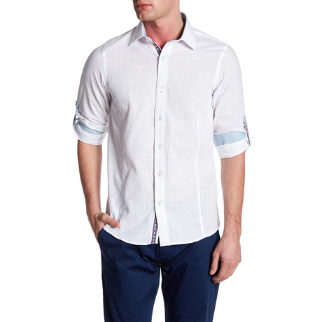 Classic Roll Up Linen Shirt // White (XS)