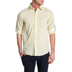 Classic Roll Up Linen Shirt // Yellow (L)