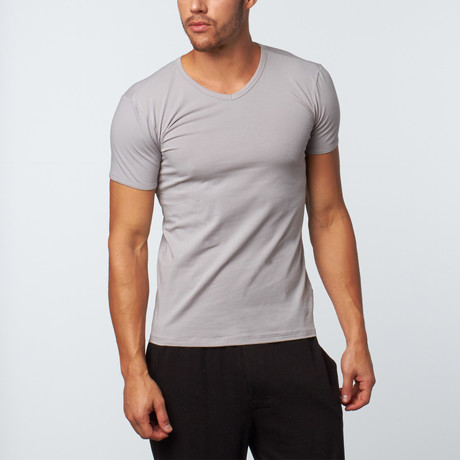 Cotton Crewneck T-Shirt // Grey (XL)