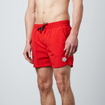 Tiger Logo Swim Short // Red (S)