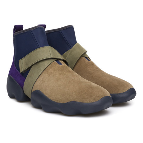 Dub Strapped High-Top Sneaker // Navy + Brown (Euro: 40)