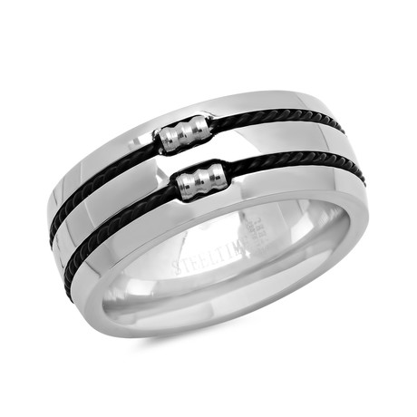 Dual Wire Inlay Ring // Black (Size 9)