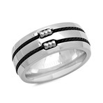 Dual Wire Inlay Ring // Black (Size 9)