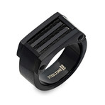 Black IP Wire Inlay Ring // Black (Size 9)