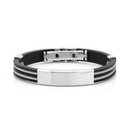 Rubber + Wire Inlay ID Bracelet // Black