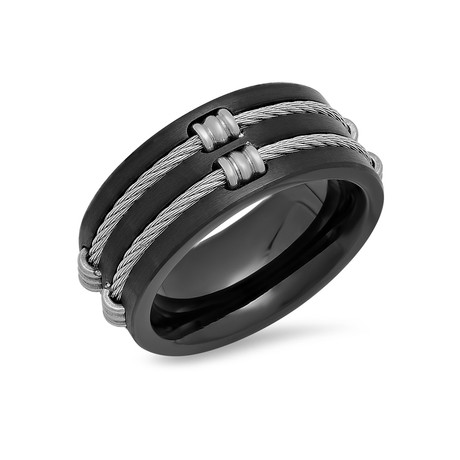 Dual Wire Ring // Black (Size 9)