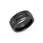 B+ Ring With Wire Inlay // Black (Size 9)