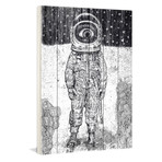 One-Eyed Space Man // White Wood (12"W x 18"H x 1.5"D)