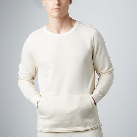 Weber Side-Zip Crewneck Hoodie // Cream (XS)