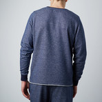 Weber Side-Zip Crewneck Hoodie // Navy (L)