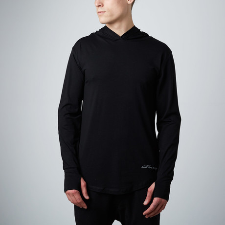 Long Sleeve Hoodie // Black (XS)