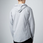 Long Sleeve Hoodie // Grey Heather (M)