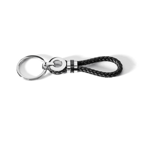 Rubber + Stainless Steel Keychain // Black