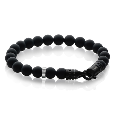 Onyx + Bead Bracelet // Black