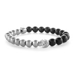 Double Skull Bead Bracelet // Black