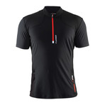 Trail Short-Sleeve 1/4 Zip Shirt // Red + Blue + Black (S)