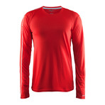 Mind Long-Sleeve Shirt // Dark Grey + Red (L)