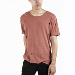 Distressed Tee // Rust (XS)