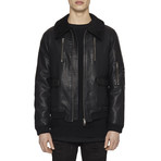 Shearling-Trimmed Jacket // Black (M)