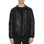 Shearling-Trimmed Jacket // Black (M)