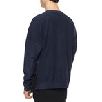 Oversized Inside Out Sweatshirt // Navy (XS)