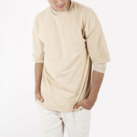 Oversized Crewneck Tee // Beige (XS)