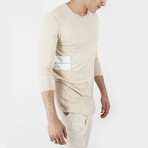 Underlayer 3/4 Sleeve Crewneck Tee // Beige (M)