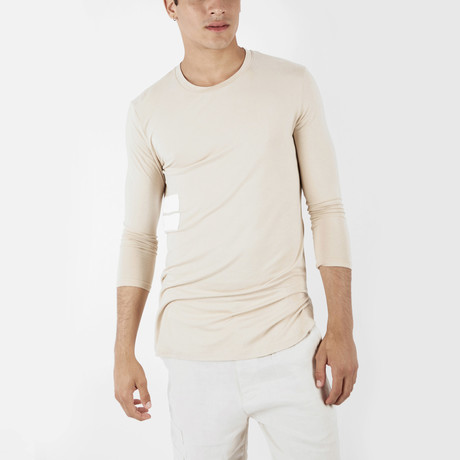 Underlayer 3/4 Sleeve Crewneck Tee // Beige (XS)