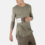 Underlayer 3/4 Sleeve Crewneck Tee // Khaki (XS)