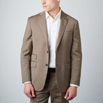 Herringbone Notch Lapel Suit // Brown (US: 40R)