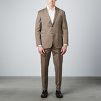 Herringbone Notch Lapel Suit // Brown (US: 36R)