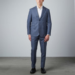 Microcheck Peak Lapel Suit // Blue (US: 40S)