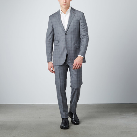Glenurquhart Check Notch Lapel Suit // Light Grey (US: 36S)
