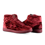 Quilts Velvet Mid Sneaker // Maroon (US: 8)