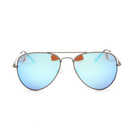 Freeway // Shiny Gunmetal + Brown Polarized + Ice Blue Mirror Lens