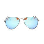 Freeway // Shiny Gunmetal + Brown Polarized + Ice Blue Mirror Lens