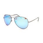 Freeway // Shiny Gunmetal + Brown Polarized + Ice Blue Mirror Lens