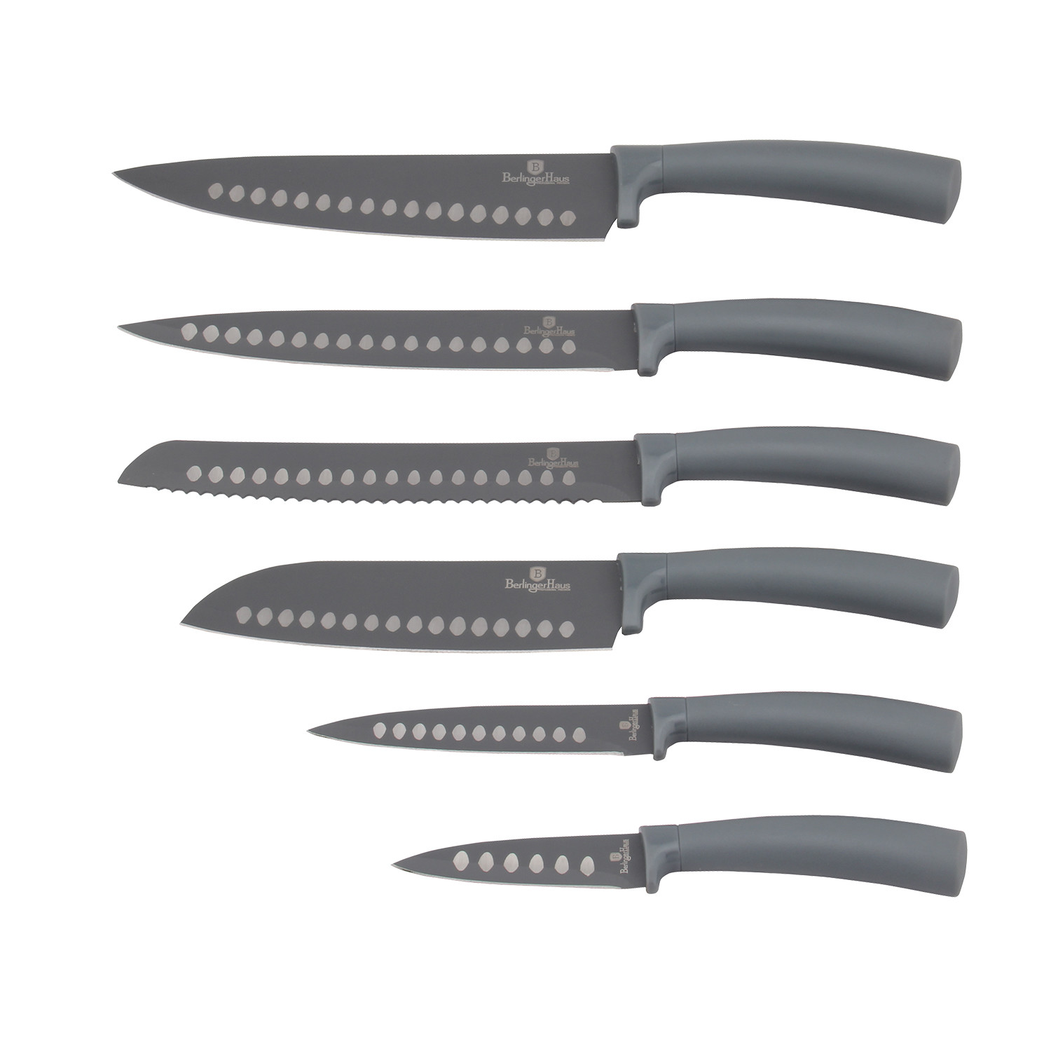 6 Piece Set + Knife Stand (Black) Fiskars Touch of Modern