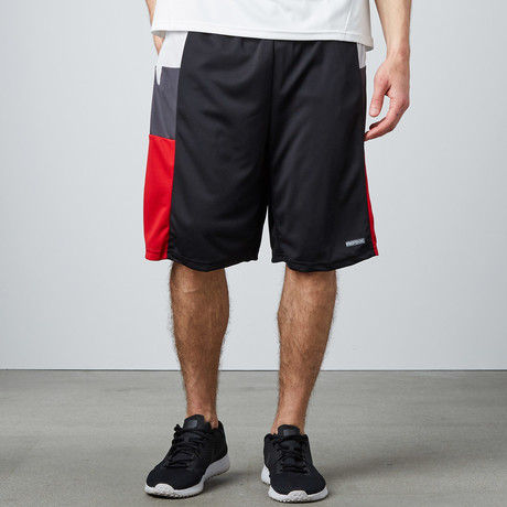 Blocked Panel Basketball Short // Black (S)