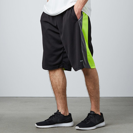 Panel Piped Basketball Short // Black + Yellow (S)