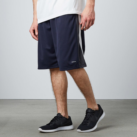 Panel Piped Basketball Short // Navy + Charcoal + White (2XL)