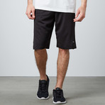 Mesh Panel Basketball Short // Black + Heather Olive (XL)