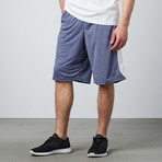 Mesh Panel Basketball Short // Navy + Heather Grey (2XL)