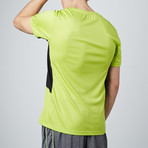 Angled Striped T-Shirt // Lime (L)